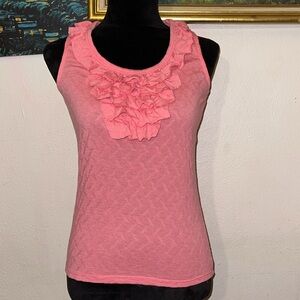 SOLD-Pink ruffle top size small